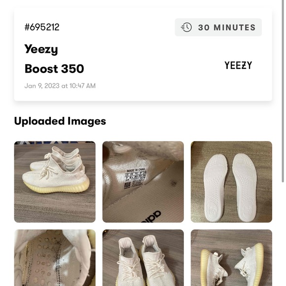 Adidas Yeezy Boost 350 V2 Cream White/Triple White- SZ 7 M- W 8.5 - Picture 12 of 16